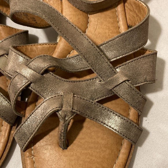 Fossil Leather Iridescent Summer Sandals Ankle Strap 7 1/2 - Picture 2 of 5